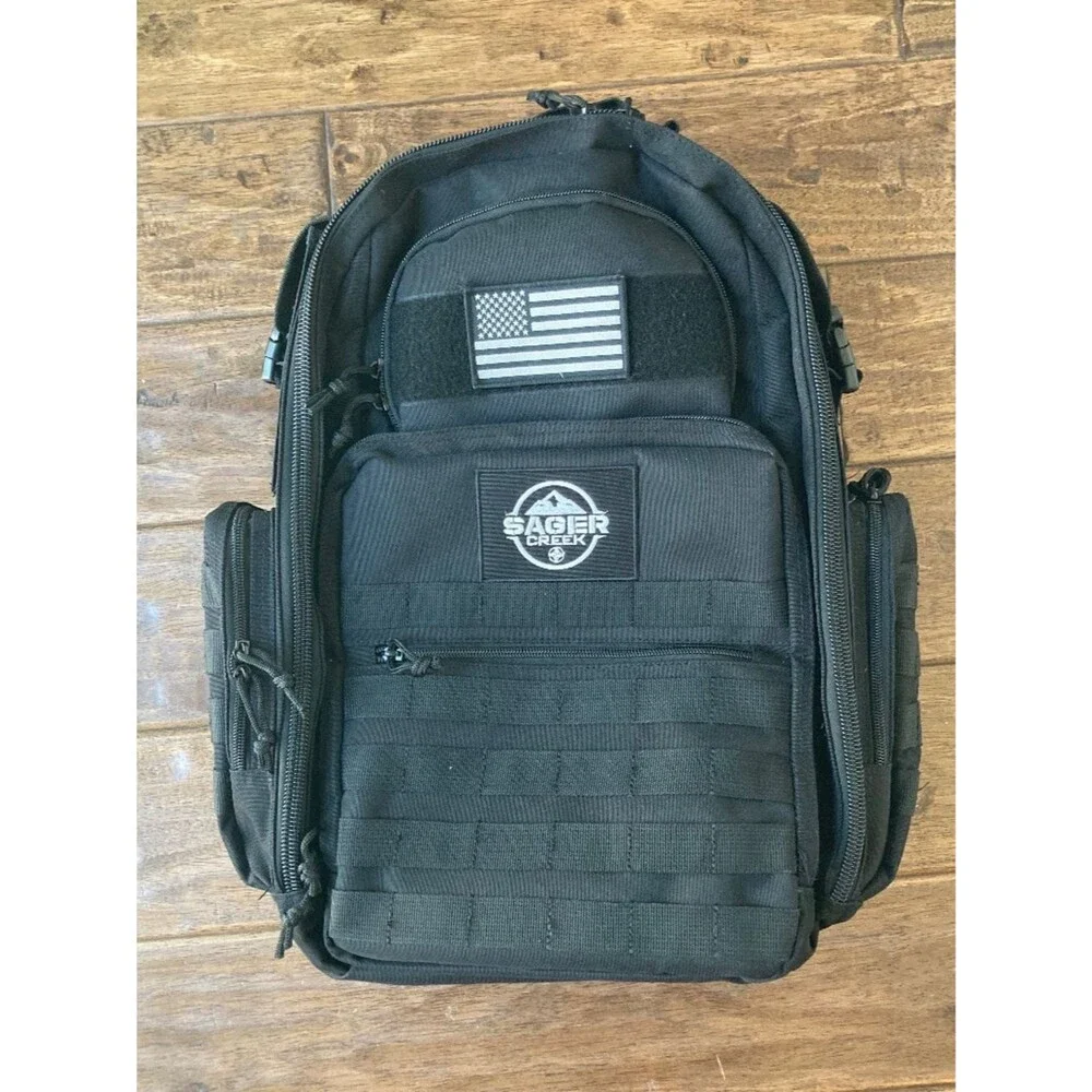 Sager Creek Baby Backpack Diaper Bag for Men FDE Black Tactical Molle